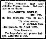 Pas Elizabeth 1857-1926 NRC-30-04-1926 (2e echtgenote P. Boele).jpg